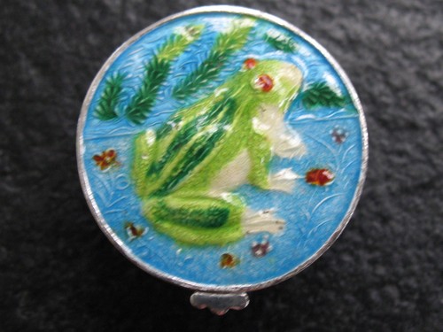 Pillendose silber mit emaille - pillendose,