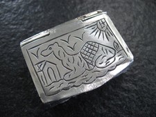 Pillendose Silber Handarbeit