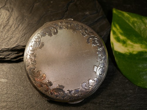 Schöner 935 silber puderdose - silber,