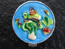 Pillendose Silber mit Emaille