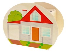 Holzdekoration Spardose Haus