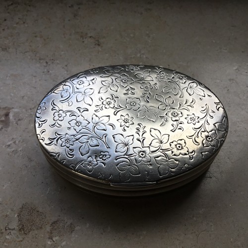 Pillendose oval 835er silber - pillendose,