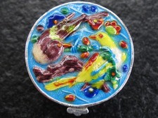 Pillendose Silber mit Emaille