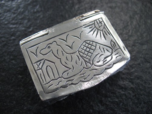 Pillendose silber handarbeit - silber,